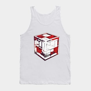 Rubic Cube Red Shadow Silhouette Anime Style Collection No. 389 Tank Top